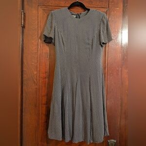 Vintage Navy Blue and White Polka Dot Dress